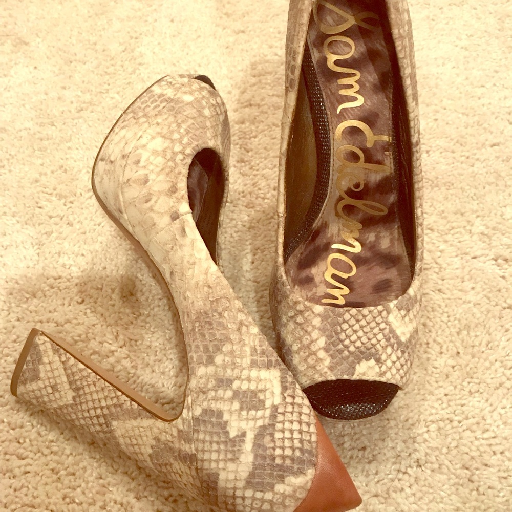 Sam Edelman Snakeskin Heels - 8.5 Medium